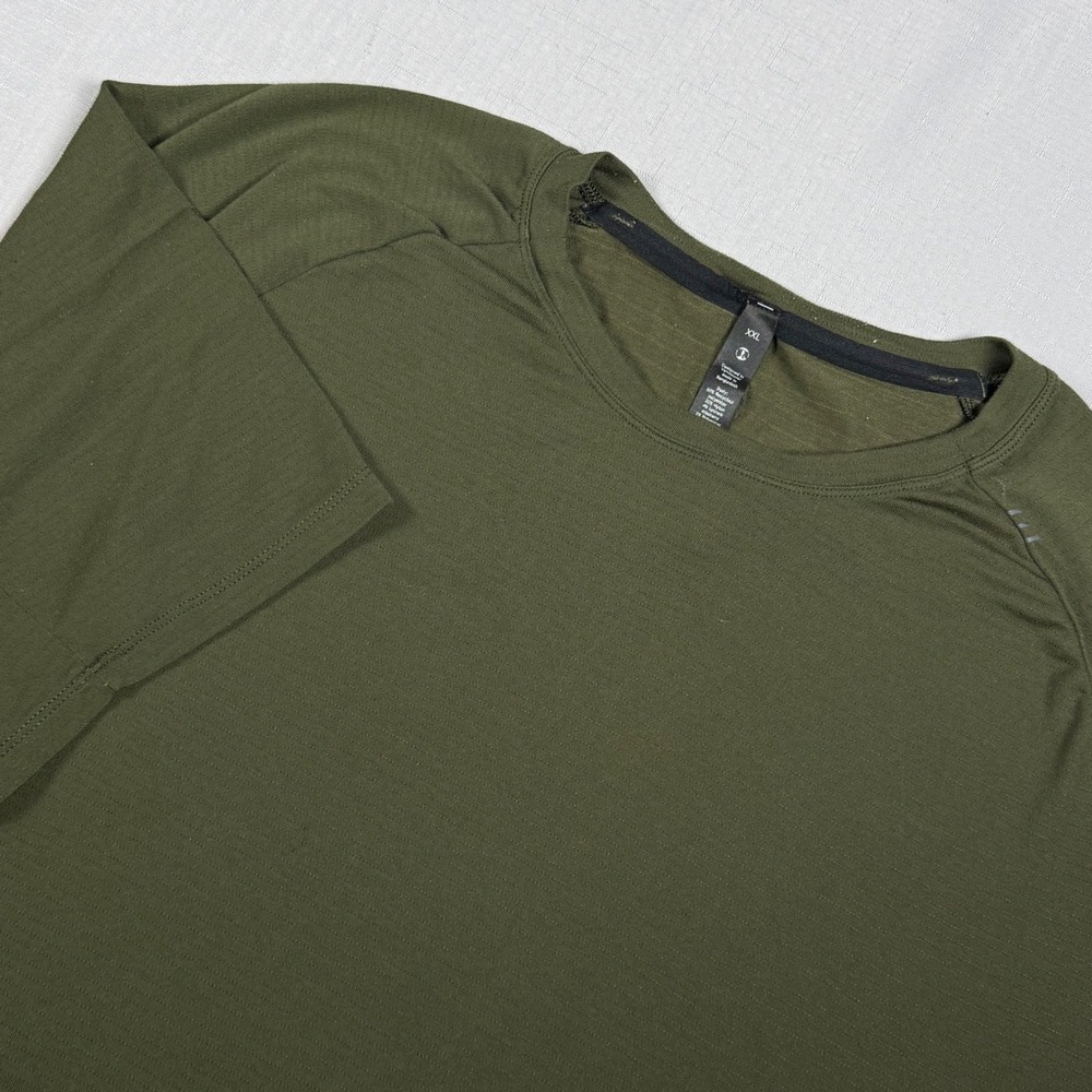 Lululemon Metal Vent Tech Short Sleeve Shirt XXL Olive Green Mens Training Tee